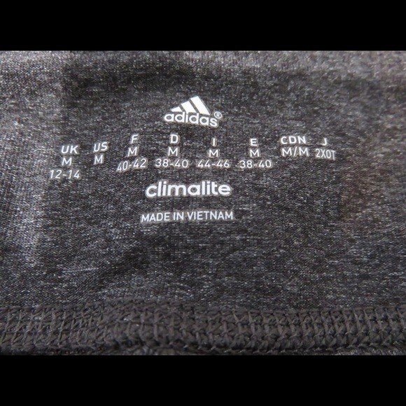 Adidas Leggings Dark Gray Climalite Crop Capri Workout Activewear Medium Stretch - Picture 7 of 7